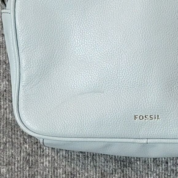 Fossil Crossbody Bag Womens Blue Pebbled Leather Shoulder Handbag Purse - Picture 8 of 16